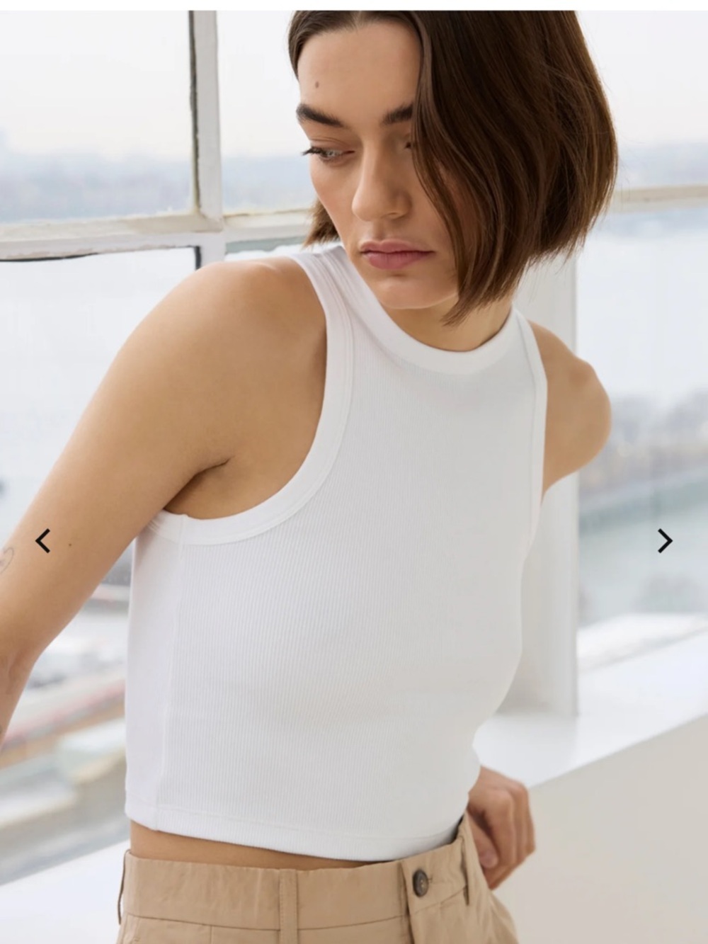 Sold Out NYC The Cropped Not So Basic Ribbed Tank Top Cotton Small